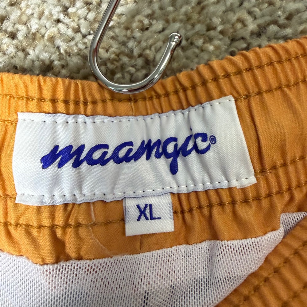 Maamgic Mens Floral Swim Trunks Orange Yellow Daisy Mesh Lined Board Shorts XL - Picture 2 of 10